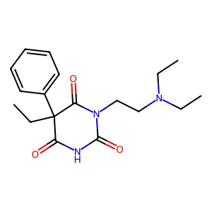 1-[2-(Diethylamino)ethyl]-5-ethyl-5-phenyl-1,3-diazinane-2,4,6-trione structure