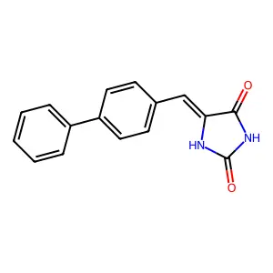 (5E)-5-(biphenyl-4-ylmethylidene)imidazolidine-2,4-dione structure
