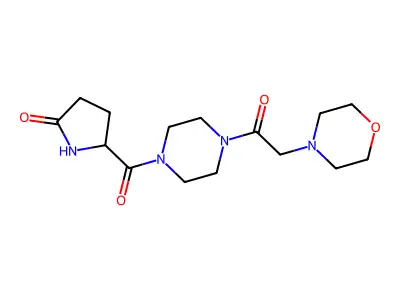 Piperazine, 1-(4-morpholinylacetyl)-4-((5-oxo-2-pyrrolidinyl)carbonyl)- structure