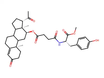 Progesterone 12-succinyltyrosine methyl ester structure