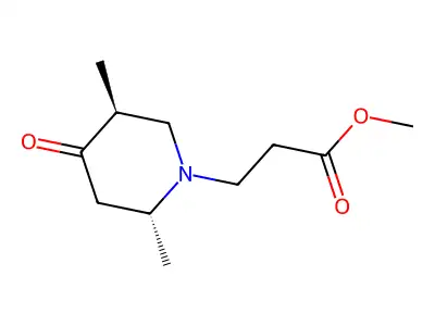1-Piperidinepropanoic acid, 2,5-dimethyl-4-oxo-, methyl ester, trans- structure