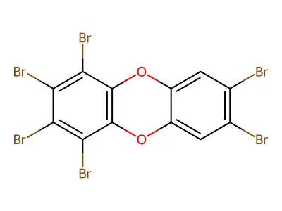 1,2,3,4,7,8-Hexabromodibenzo-p-dioxin structure