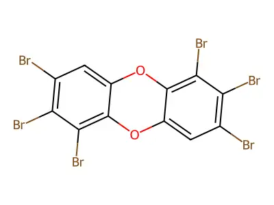 1,2,3,6,7,8-Hexabromodibenzo-p-dioxin structure