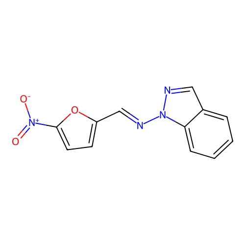 1H-Indazol-1-amine, N-((5-nitro-2-furanyl)methylene)- structure