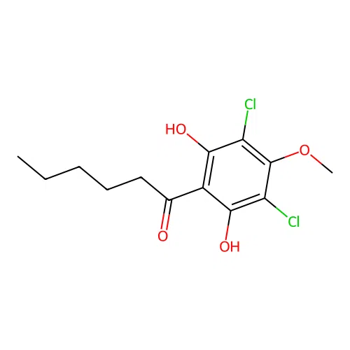 1-(3,5-Dichloro-2,6-dihydroxy-4-methoxyphenyl)-1-hexanone structure