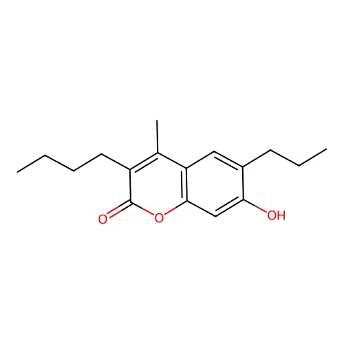 2H-1-Benzopyran-2-one, 3-butyl-7-hydroxy-4-methyl-6-propyl- structure