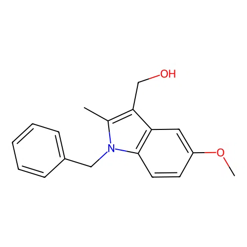 1H-Indole-3-methanol, 5-methoxy-2-methyl-1-(phenylmethyl)- structure