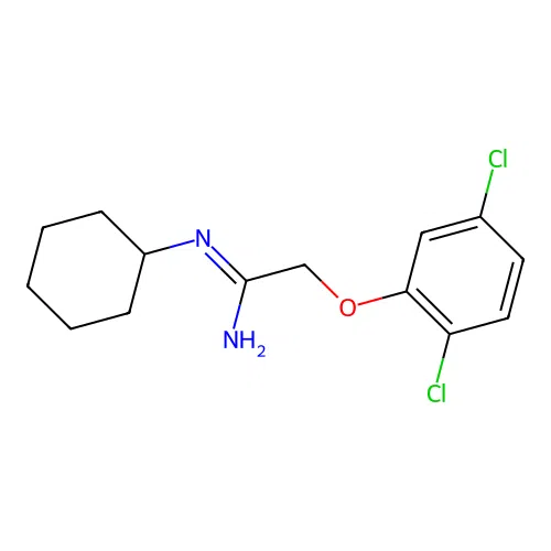 N-cyclohexyl-2-(2,5-dichlorophenoxy)ethanimidamide structure