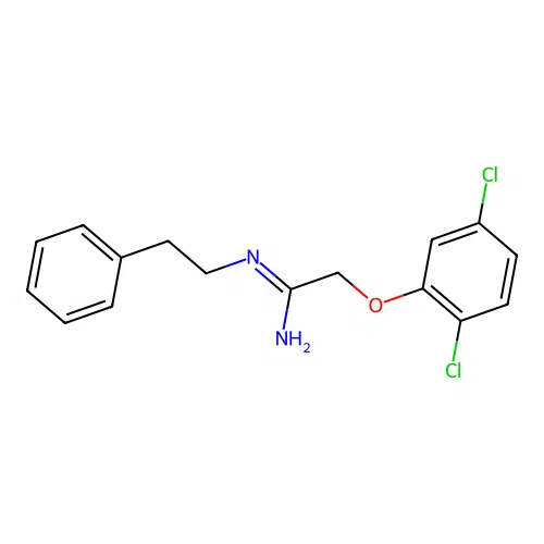 2-(2,5-dichlorophenoxy)-N-(2-phenylethyl)ethanimidamide structure