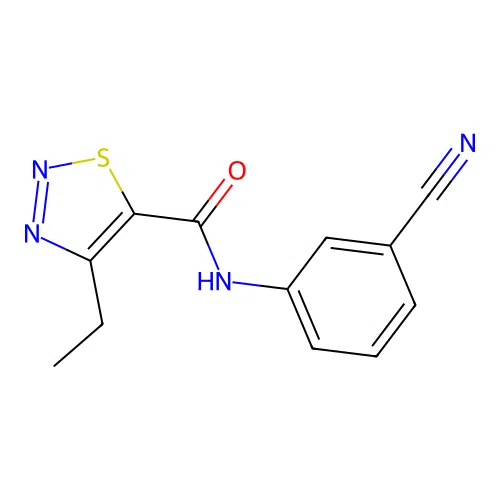 N-(3-cyanophenyl)-4-ethyl-1,2,3-thiadiazole-5-carboxamide structure