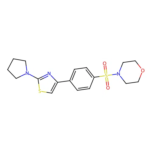 4-{4-[2-(Pyrrolidin-1-yl)-1,3-thiazol-4-yl]benzenesulfonyl}morpholine structure