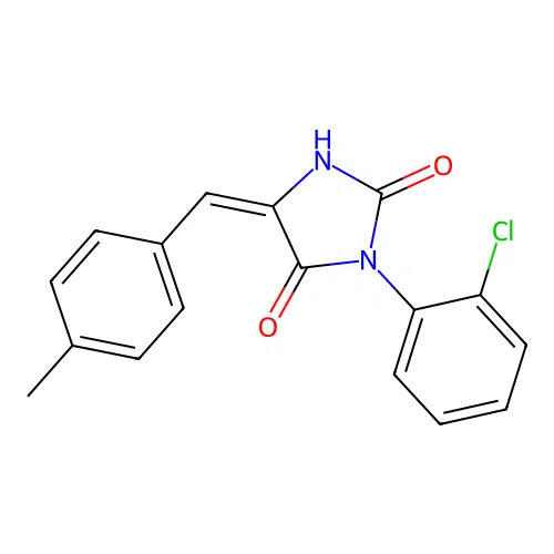 2,4-Imidazolidinedione, 3-(2-chlorophenyl)-5-(4-methylphenylmethylene)- structure