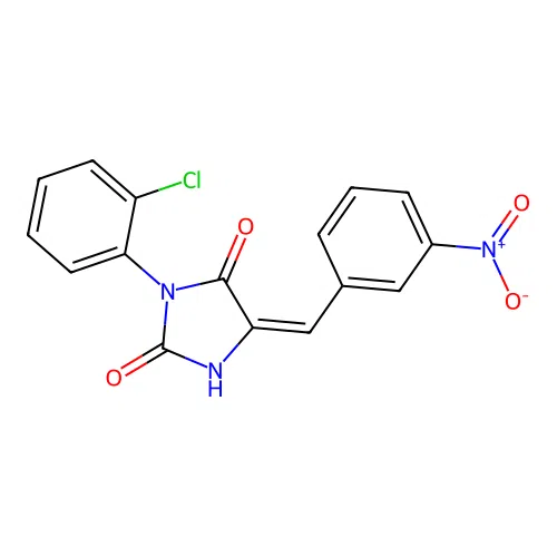 2,4-Imidazolidinedione, 3-(2-chlorophenyl)-5-(3-nitrophenylmethylene)- structure