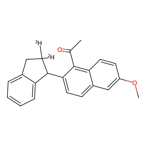 Ethanone, 1-(2-(2,3-dihydro-2-d-1H-inden-1-yl-2-d)-6-methoxy-1-naphthalenyl)- structure