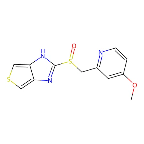 2-[(4-methoxypyridin-2-yl)methylsulfinyl]-1H-thieno[3,4-d]imidazole structure