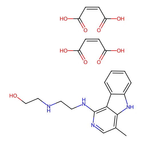 1-(2-(2-Hydroxyethyl)aminoethyl)amino-4-methyl-5H-pyrido(4,3-b)indole dimaleate structure