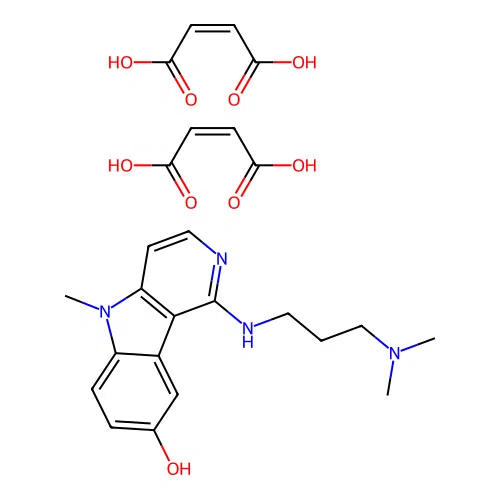1-(3-Diethylaminopropyl)-8-hydroxy-5-methyl-5H-pyrido(4,3-b)indole dimaleate structure
