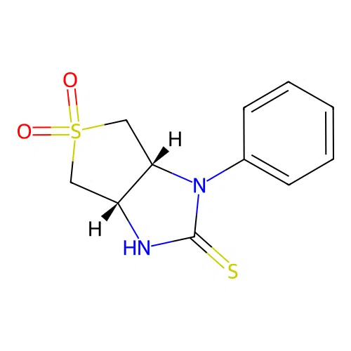 (3aS,6aR)-1-phenyltetrahydro-1H-thieno[3,4-d]imidazole-2(3H)-thione 5,5-dioxide structure