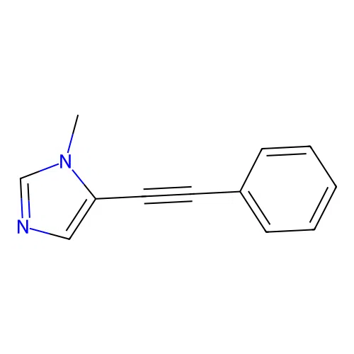 1-methyl-5-(2-phenylethynyl)-1H-imidazole structure