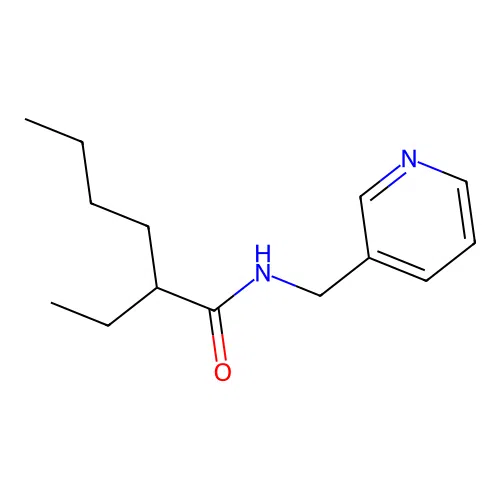 2-ethyl-N-(pyridin-3-ylmethyl)hexanamide structure