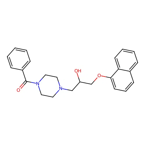 4-(2-Hydroxy-3-naphthyloxypropyl)piperazinyl phenyl ketone structure