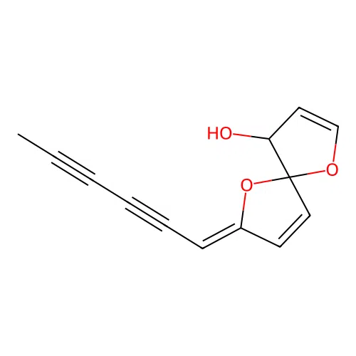 (2Z)-2-hexa-2,4-diynylidene-1,6-dioxaspiro[4.4]nona-3,7-dien-9-ol structure