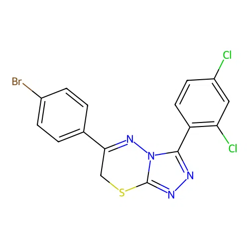 6-(4-bromophenyl)-3-(2,4-dichlorophenyl)-7H-[1,2,4]triazolo[3,4-b][1,3,4]thiadiazine structure