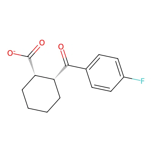 Cyclohexanecarboxylicacid, 2-(4-fluorobenzoyl)-, (1R,2R)-rel- structure