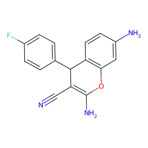 2,7-diamino-4-(4-fluorophenyl)-4H-chromene-3-carbonitrile structure