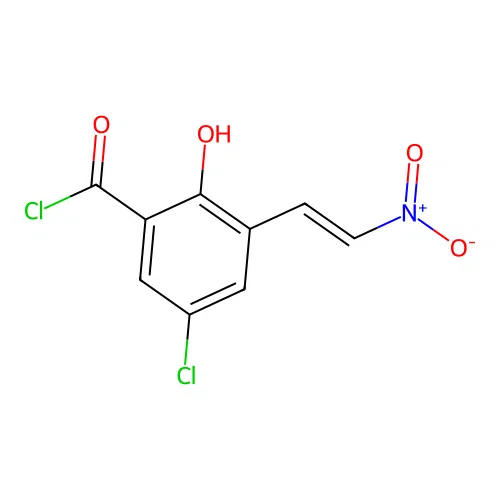 5-Chloro-2-hydroxy-3-((E)-2-nitroethenyl)benzoyl chloride structure