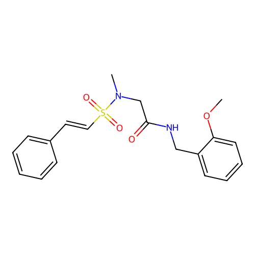 N-[(2-methoxyphenyl)methyl]-2-(N-methyl-2-phenylethenesulfonamido)acetamide structure