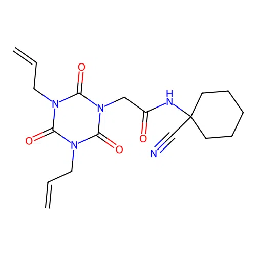 N-(1-CYANOCYCLOHEXYL)-2-[2,4,6-TRIOXO-3,5-BIS(PROP-2-EN-1-YL)-1,3,5-TRIAZINAN-1-YL]ACETAMIDE structure