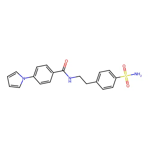 4-(1H-pyrrol-1-yl)-N-[2-(4-sulfamoylphenyl)ethyl]benzamide structure