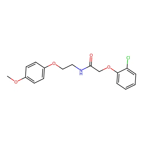 2-(2-chlorophenoxy)-N-[2-(4-methoxyphenoxy)ethyl]acetamide structure