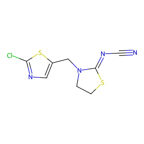 Cyanamide, [3-[(2-chloro-5-thiazolyl)methyl]-2-thiazolidinylidene]- structure