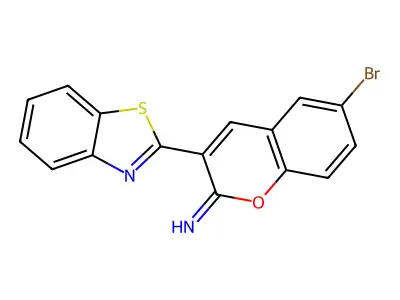 2H-1-Benzopyran-2-imine, 3-(2-benzothiazolyl)-6-bromo- structure
