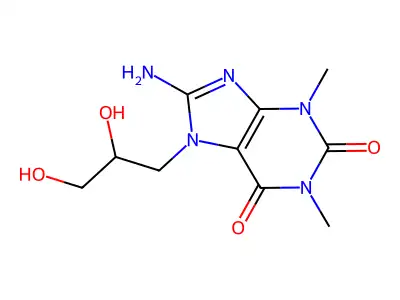8-Amino-7-(2,3-dihydroxypropyl)-3,7-dihydro-1,3-dimethyl-1H-purine-2,6-dione structure