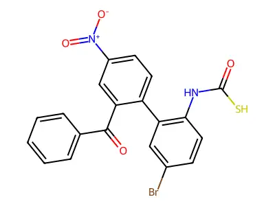 Carbamothioic acid, (4-bromophenyl)-, O-(2-benzoyl-4-nitrophenyl) ester structure