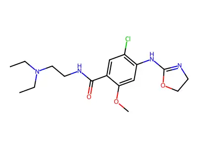 Benzamide, 5-chloro-N-(2-(diethylamino)ethyl)-4-((4,5-dihydro-2-oxazolyl)amino)-2-methoxy- structure