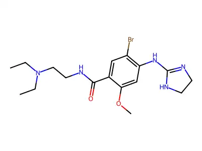 Benzamide, 5-bromo-N-(2-(diethylamino)ethyl)-4-((4,5-dihydro-1H-imidazol-2-yl)amino)-2-methoxy- structure