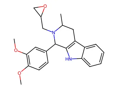 2,3,4,9-Tetrahydro-1-(3,4-dimethoxyphenyl)-3-methyl-2-(oxiranylmethyl)-1H-pyrido(3,4-b)indole structure