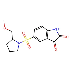 5-[2-(methoxymethyl)pyrrolidin-1-yl]sulfonyl-1H-indole-2,3-dione structure