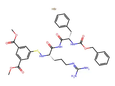 5-(Benzyloxycarbonylphenylalanylarginylthioamido)isophthalic acid dimethyl ester structure