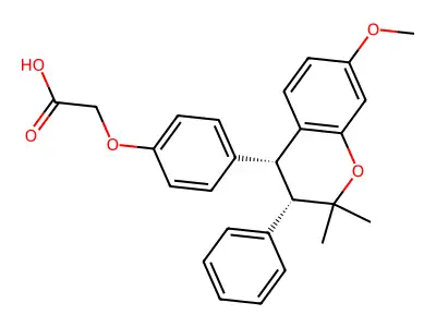 Acetic acid, (4-(3,4-dihydro-7-methoxy-2,2-dimethyl-3-phenyl-2H-1-benzopyran-4-yl)phenoxy)-, cis- structure