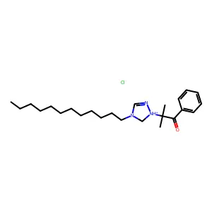1H-1,2,4-Triazolium, 1-(1,1-dimethyl-2-oxo-2-phenylethyl)-4-dodecyl-, chloride structure