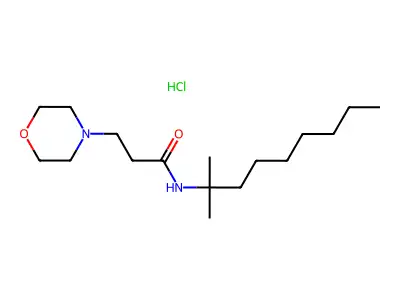 4-Morpholinepropionamide, N-(1,1-dimethyloctyl)-, hydrochloride structure