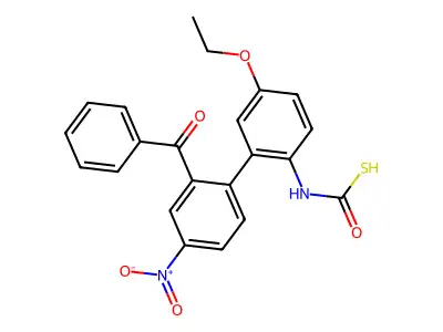 Carbamothioic acid, (4-ethoxyphenyl)-, O-(2-benzoyl-4-nitrophenyl) ester structure