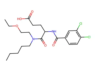 (+-)-4-((3,4-Dichlorobenzoyl)amino)-5-((2-ethoxyethyl)pentylamino)-5-oxopentanoic acid structure