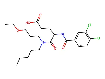(+-)-4-((3,4-Dichlorobenzoyl)amino)-5-((3-ethoxypropyl)pentylamino)-5-oxopentanoic acid structure
