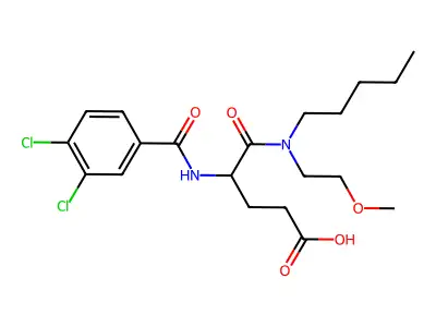 (+-)-4-((3,4-Dichlorobenzoyl)amino)-5-((2-methoxyethyl)pentylamino)-5-oxopentanoic acid structure